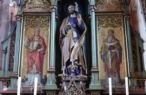 성 요셉과 교황 성 레오 9세와 스트라스부르의 성 아르보가스토_photo by Ralph Hammann_in the Church of Saint-Laurent in Woerth of Alsace_France.JPG